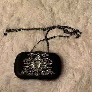 Small black jewel evening bag